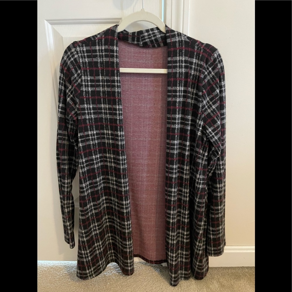 Flannel Print Cardigan